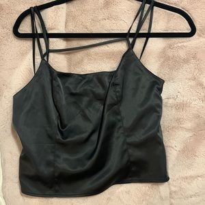 Black satin urban outfitters tank